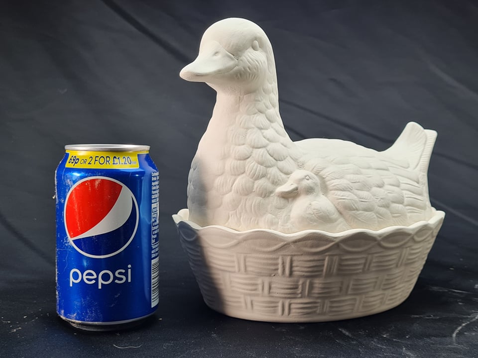 Ready to Paint Ceramic Duck Basket