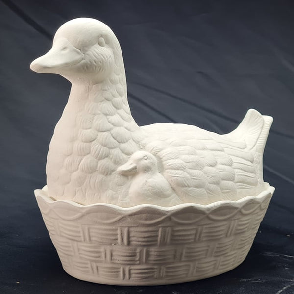 Ready to Paint Ceramic Duck Basket