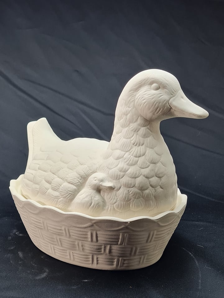 Ready to Paint Ceramic Duck Basket