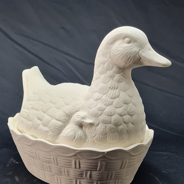 Ready to Paint Ceramic Duck Basket