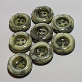 23mm grey/green marbled effect 4 hole plastic buttons - 1