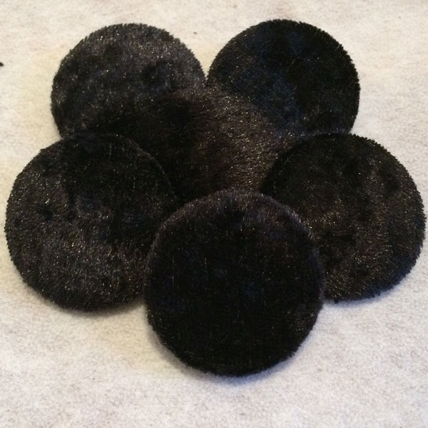 Black Crushed Velvet Buttons - The Crafty Animal UK