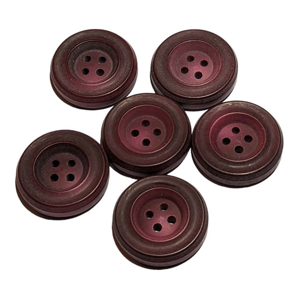 Burgundy 4 Hole Plastic Sewing Buttons