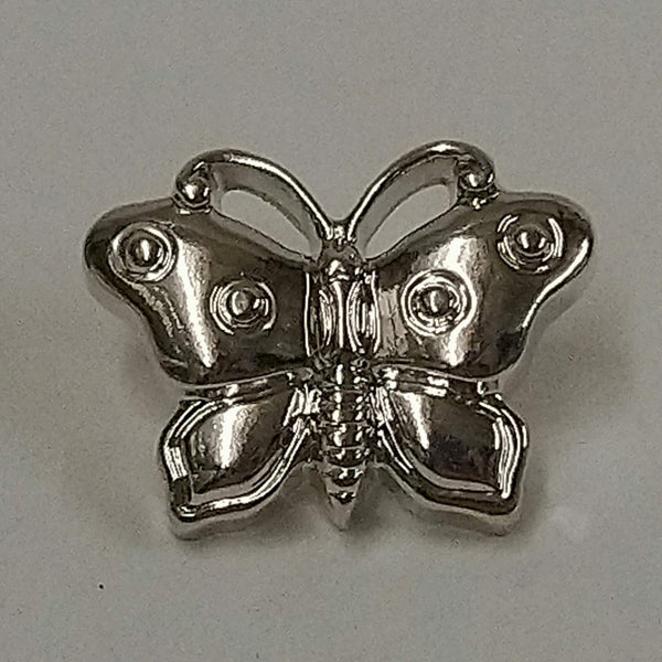 18mm Metallic Silver Butterfly Buttons | The Crafty Animal UK