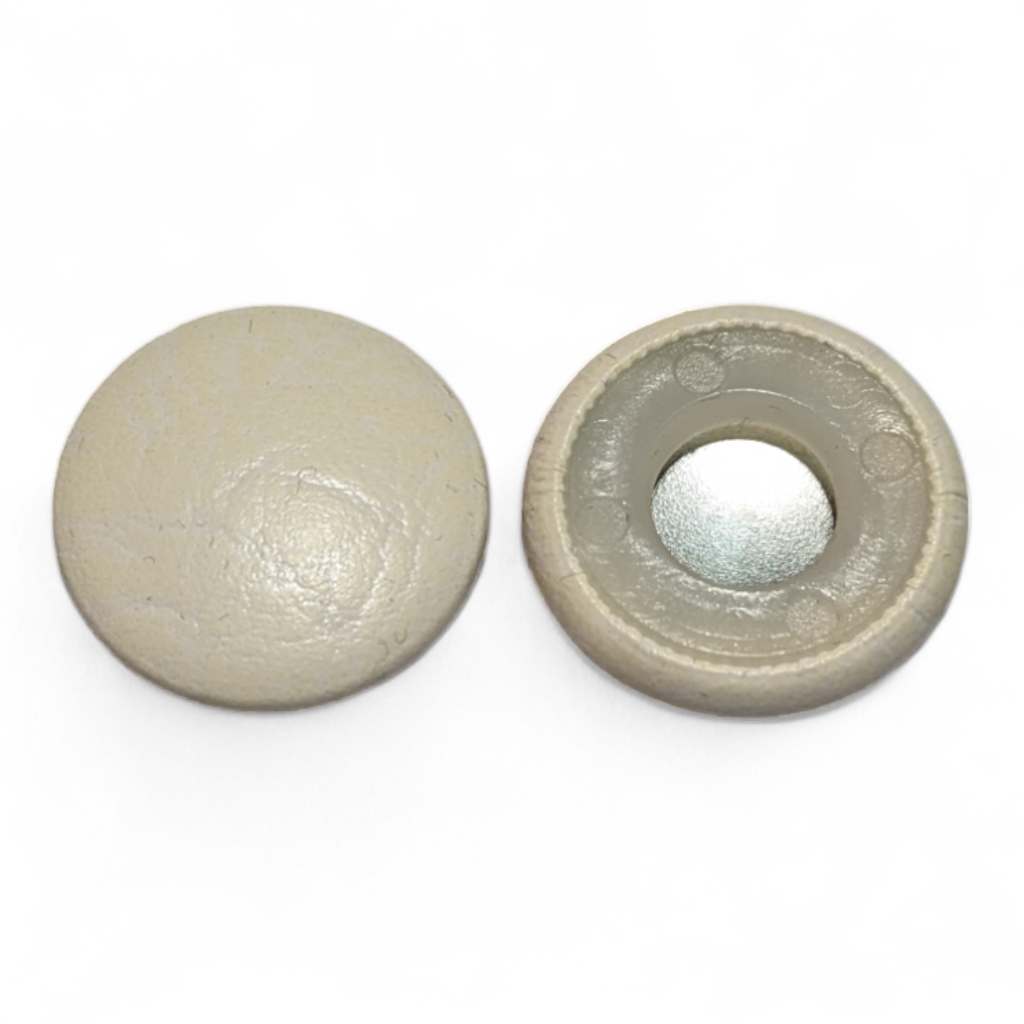 Cream Faux Leather Snap Buttons