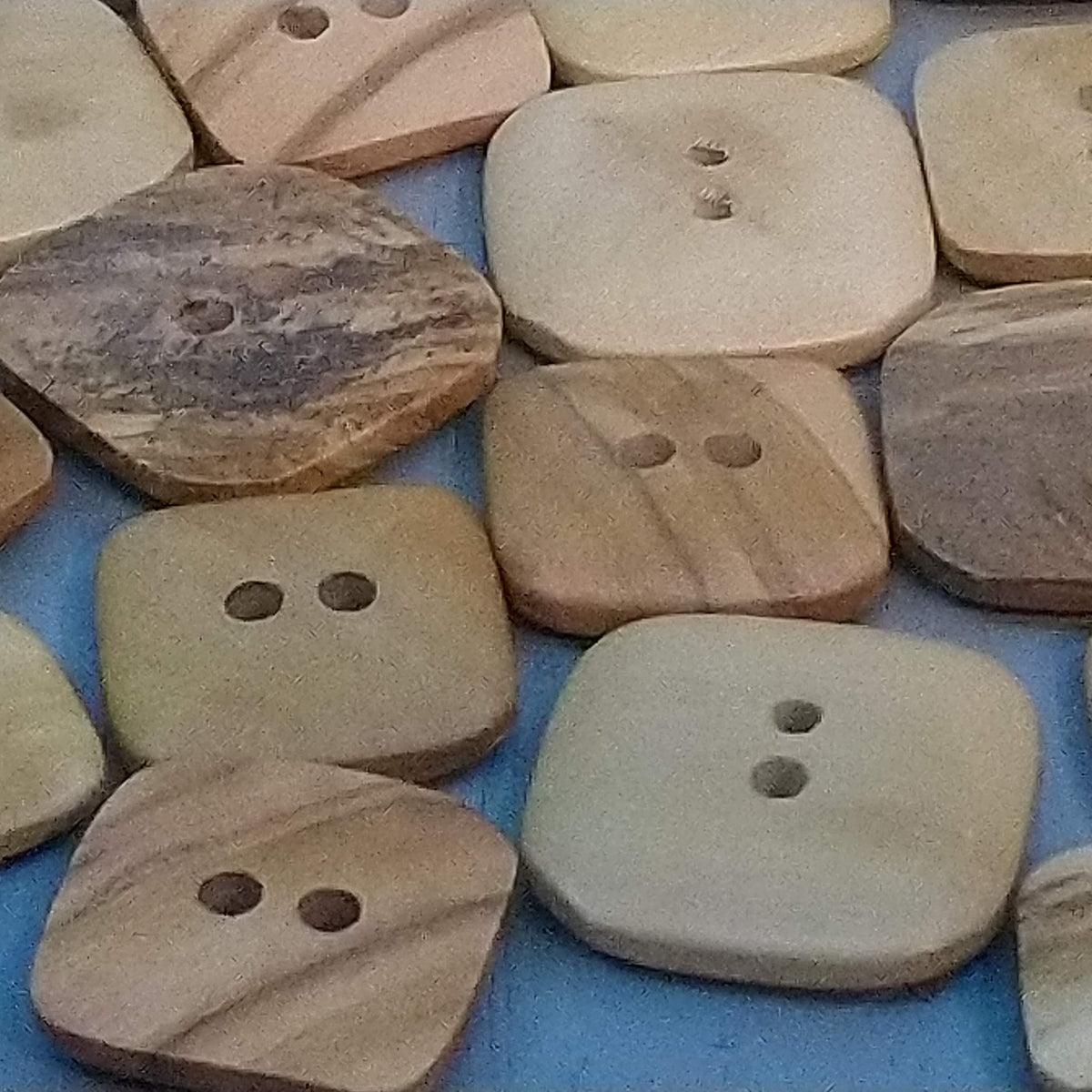 Olive Wood Square Buttons, 25mm 28mm, 38mm