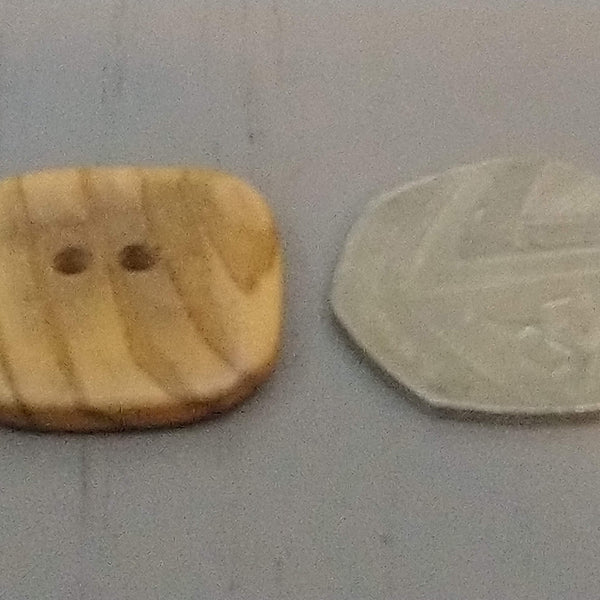 Olive Wood Square Buttons, 25mm 28mm, 38mm