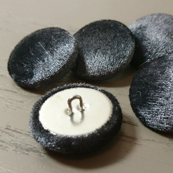 Graphite Grey Velvet Buttons - Choice of Sizes | The Crafty Animal UK