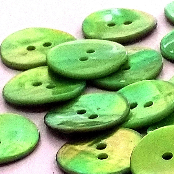 Green Mother of Pearl Buttons - Choice of Button Size | The Crafty Animal UK