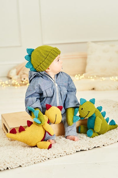 Knitting/Crochet Pattern Dinosaurs & Hat