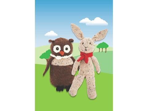 Knitting/Crochet Pattern Owl & Rabbit