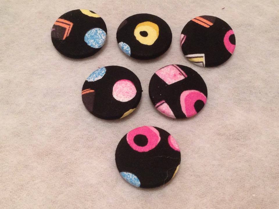 Liquorice Allsorts Patterned Fabric Buttons