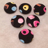 Liquorice Allsorts Patterned Fabric Buttons