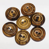 20mm Olive Wood Natural Burned 2 Hole Buttons | The Crafty Animal UK