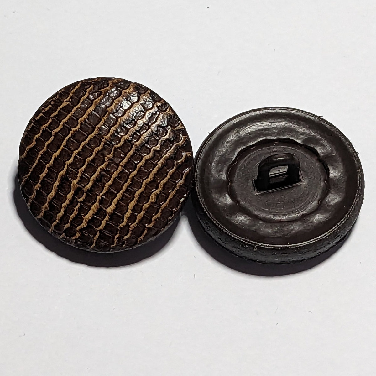 20mm and 15mm Brown Leather Shank Buttons - The Crafty Animal UK