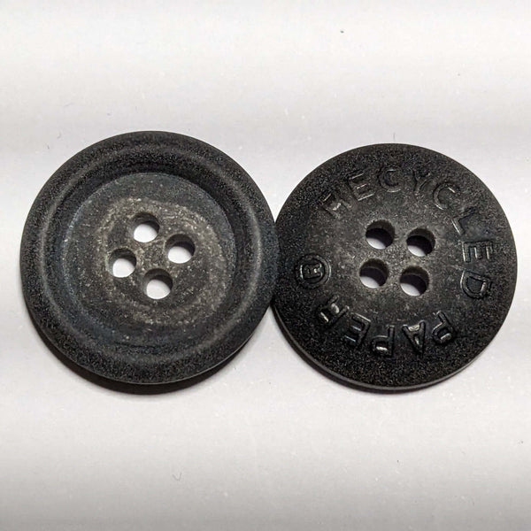 15mm and 20mm Charcoal Eco Paper Buttons - The Crafty Animal UK