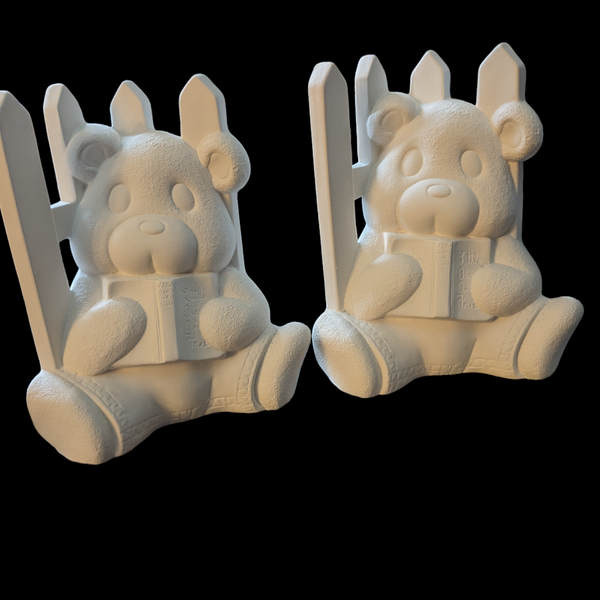 Ready to Paint Ceramic Teddy Bear Bookends