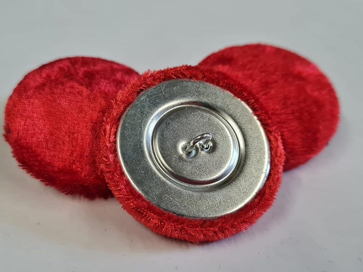 Red Crushed Velvet Buttons