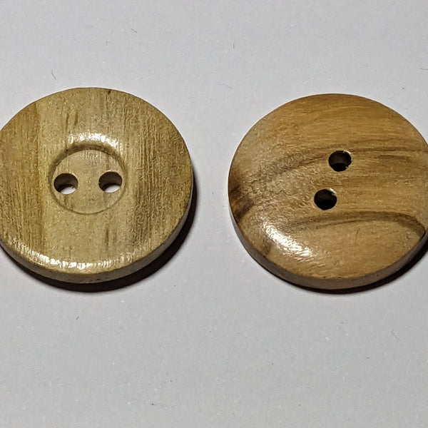 Round Natural Wooden 2 Hole Buttons 20mm or 25mm | The Crafty Animal UK