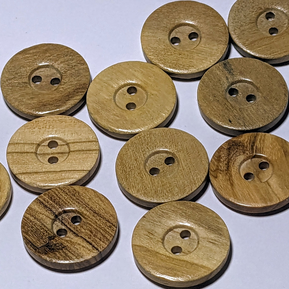 Round Natural Wooden 2 Hole Buttons 20mm or 25mm | The Crafty Animal UK