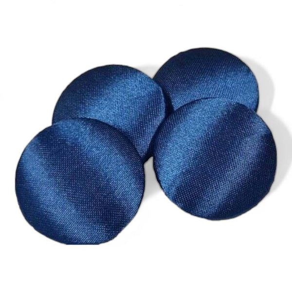 Royal Blue Satin Metal Loop Back Buttons