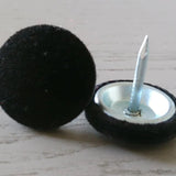 18mm or 23mm Black Velvet Nail Back Upholstery Buttons | The Crafty Animal UK