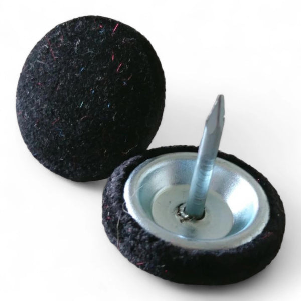 Black Velvet Nail Back Upholstery Buttons