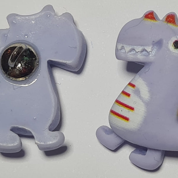 Dinosaur Shank Buttons in Bright Pink, Yellow, Green, Rose Pink or Blue | The Crafty Animal UK