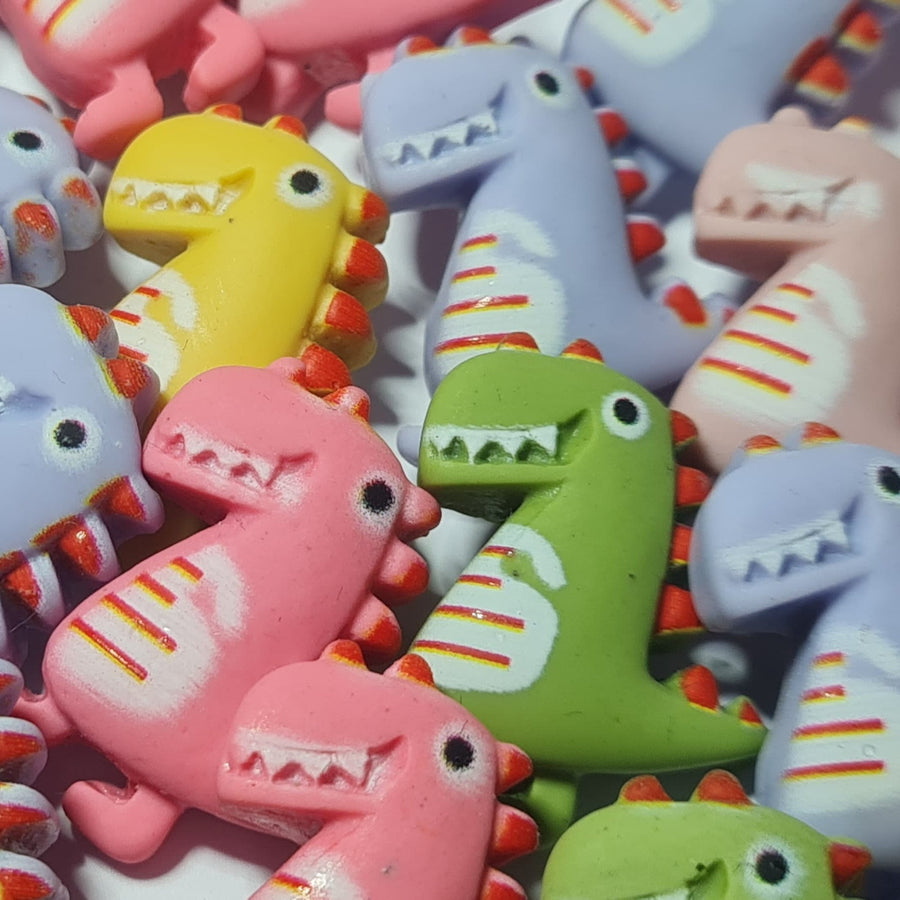 Dinosaur Shank Buttons in Bright Pink, Yellow, Green, Rose Pink or Blue | The Crafty Animal UK