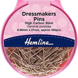 Hemline Professional Dressmakers Dressmaking Sewing Pins 27mm | The Crafty Animal UK