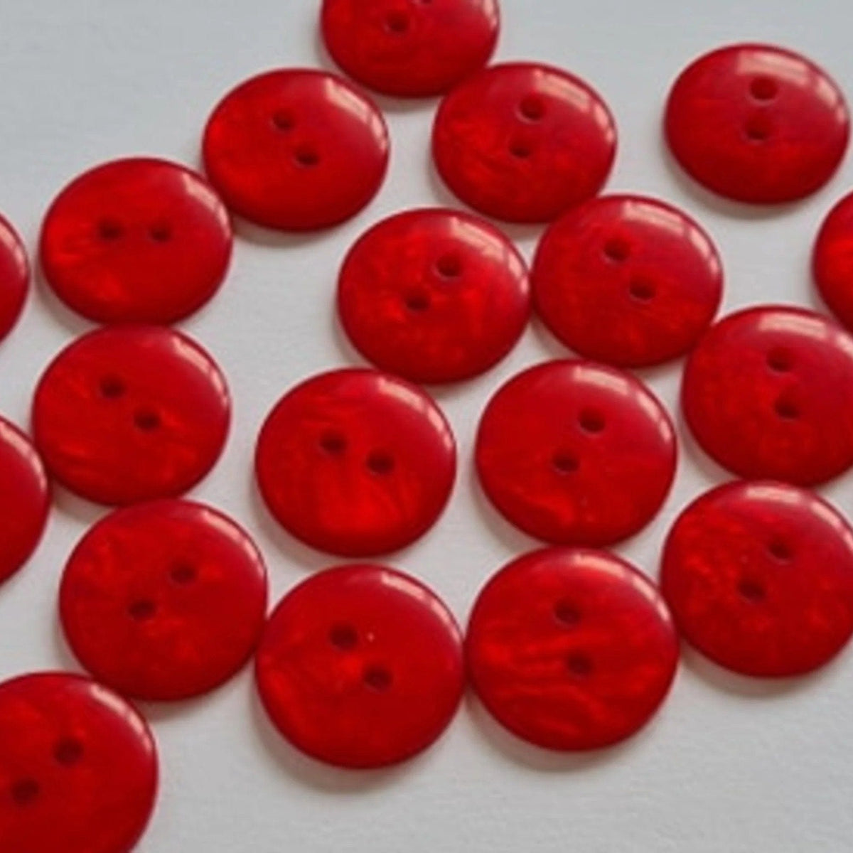 Red Plastic 2 Hole Buttons