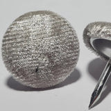 Silver Velvet Nail Back Buttons